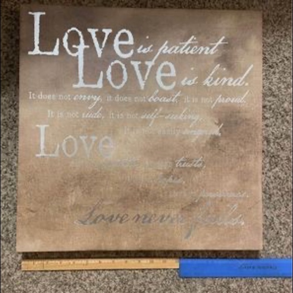 Love is Patient Bible Verse Canvas Decor